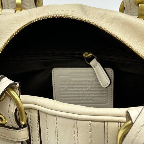 Coach Cream Shoulder Bag with Gold Accents - Picture 7 of 8
